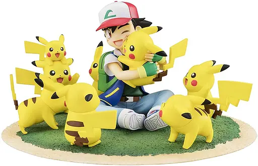 Діорама 3D Сатоші та Пікачу Кишенькові Монстри Покемони Series Ash and Pikachu 12см Pokеmon 33.33 - фото 2