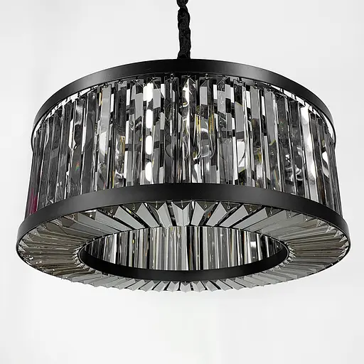 Люстра черная с графитовыми пластинами Ø 60 см Ст. MJ 160-600 BK Line F - фото 1