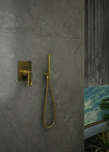 Душова система прихованного монтажу Kohlman Experience Gold + Box прихованого монтажу QW210EGDQ30, Золотий - фото 3