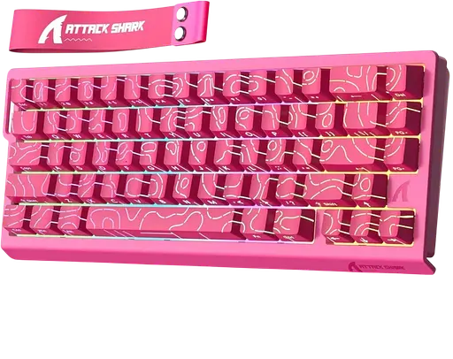 Клавіатура Attack Shark R82 HE Contours Side Printed Pink - фото 3