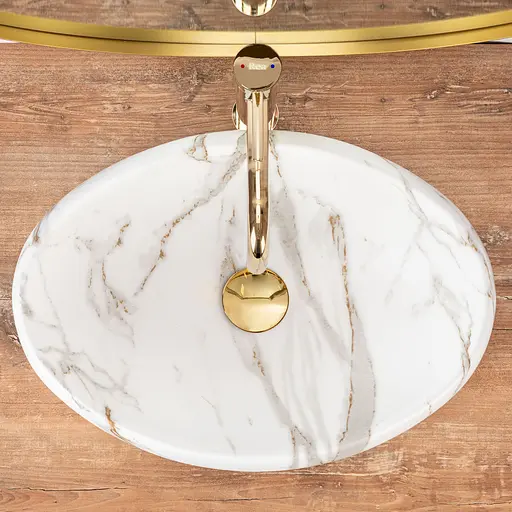 Умивальник Rea Linda lava mat T накладний матовий REA-U8568, Білий матовий - фото 5