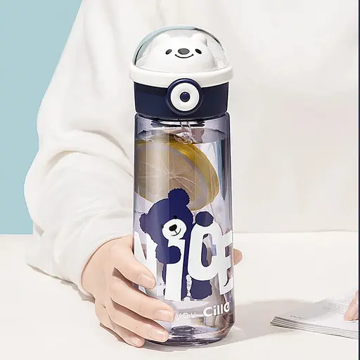 Пляшка для води Nice 620 мл із кришкою фліп топ на защіпці синя  HP17300BL - фото 8