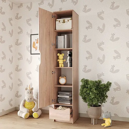 Пенал закрытый 1Д1Ш Лилу 40x40x210 см Дуб сонома (MBS-1391) - фото 3