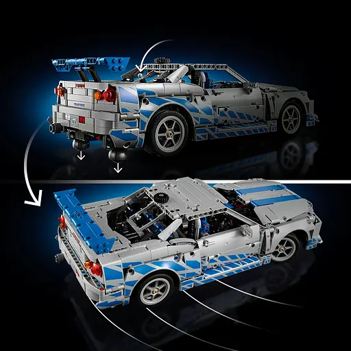 Конструктор LEGO Technic Двойной форсаж Автомобиль Nissan Skyline GT-R (R34) 1410 деталей (42210) - фото 17