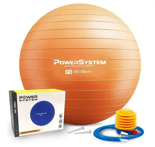 М'яч для фітнесу (фітбол) Power System PS-4013 Ø75 cm PRO Gymball Orange (PS-4013_75cm_Orange) - фото 1