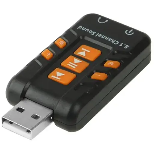 Звуковая плата USB, Virtual 8.1 Channel черный, RTL