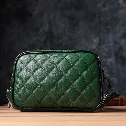 Стеганая женская сумка Vintage из натуральной кожи 21х14х8 см sum0027042 - фото 9