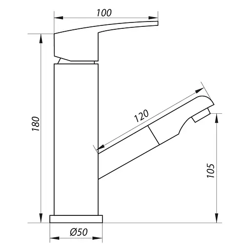 Змішувач для умивальника з висувним виливом Zerix LR1055-18 LL1026 Хром - фото 2
