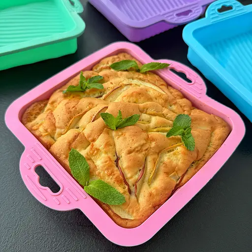 Форма квадратная силиконовая для выпечки кексов, тортов, пирогов и пирожных 18х18 см, A-plus Зеленый 85742 - фото 4