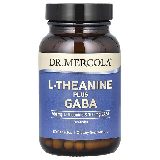 L-теанін з ГАМК Dr. Mercola L-Theanine Plus GABA 60 капсул