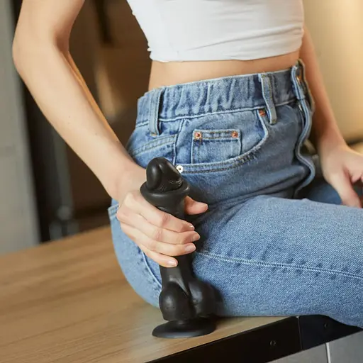Реалистичный фаллоимитатор Strap-On-Me Sliding Skin Realistic Dildo Black - XL, эффект подвижной кож - фото 6
