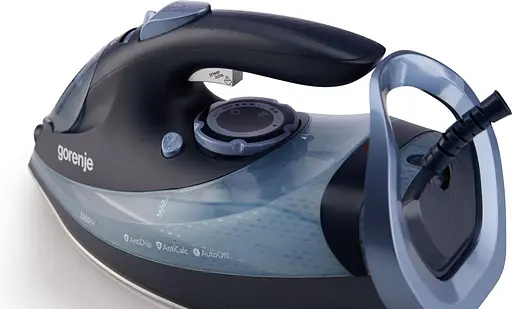 Gorenje Утюг, 3250Вт, 420мл, паровой удар-250гр, верт. отпаривание, антинакипь, автоотключение, керам. подошва, черно-синий - фото 3