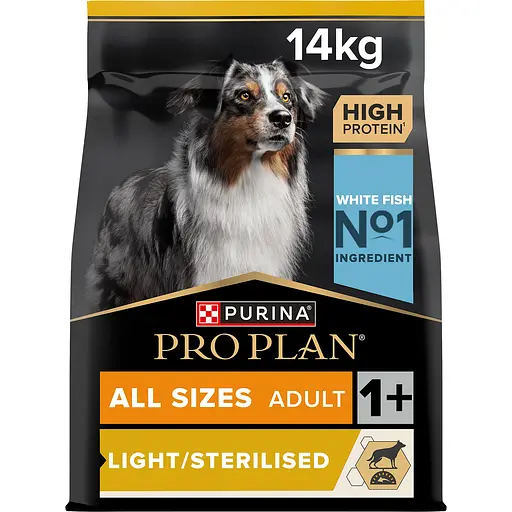 Сухий корм для дорослих собак Purina Pro Plan з надлишковою масою тіла та/або стерилізованих з білою рибою 14 кг - фото 1