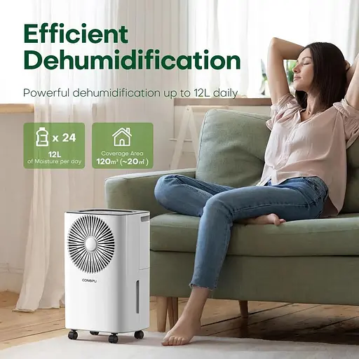 Осушитель воздуха CONOPU 12 л/день, 24-часовой таймер включения/выключения, непрерывный дренаж - фото 2