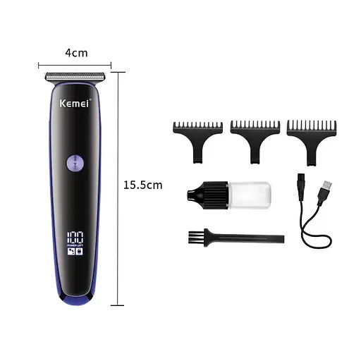 Акумуляторна машинка для стрижки волосся Kemei KM-828 з насадками - фото 4