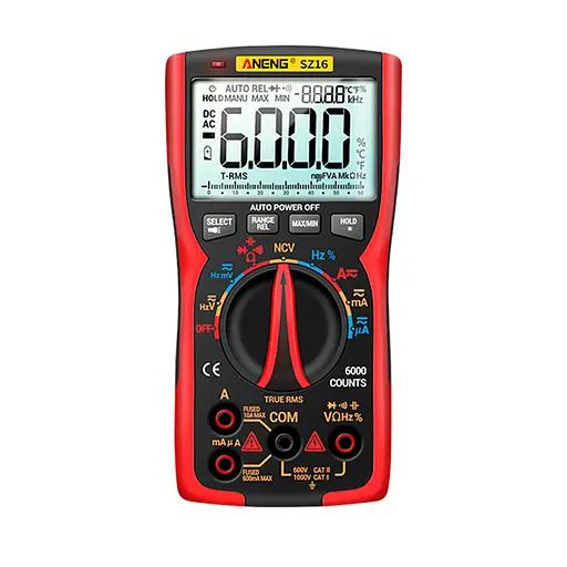 Мультиметр ANENG SZ16, измерение: V, A, R, C, T, F - фото 2