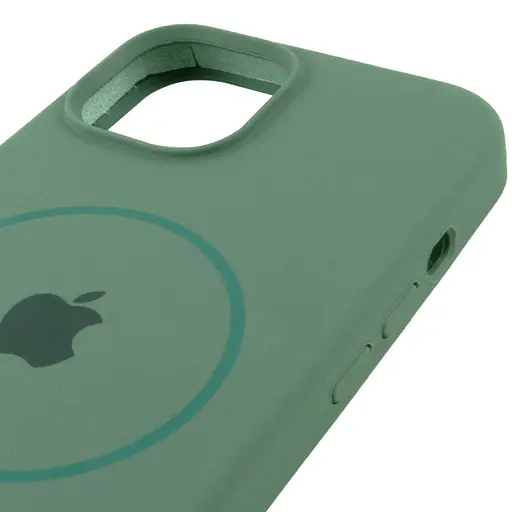 Чехол Silicone Case Full Protective AA with MagSafe для Apple iPhone 14 Plus 6.7 Зеленый/Pine green - фото 4
