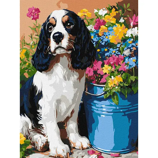 Картина за номерами "Милий спанієль" Ідейка KHO6672, 30х40 см - фото 1