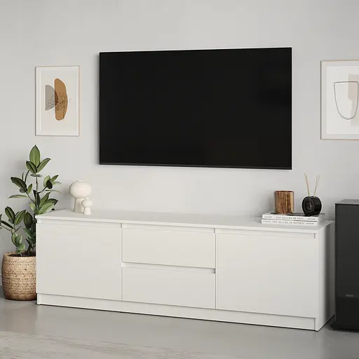 Тумба під телевізор MebelStar Нео 2Ш2Д 150x43x53 см Аляска білий (MBS-1250) - фото 1