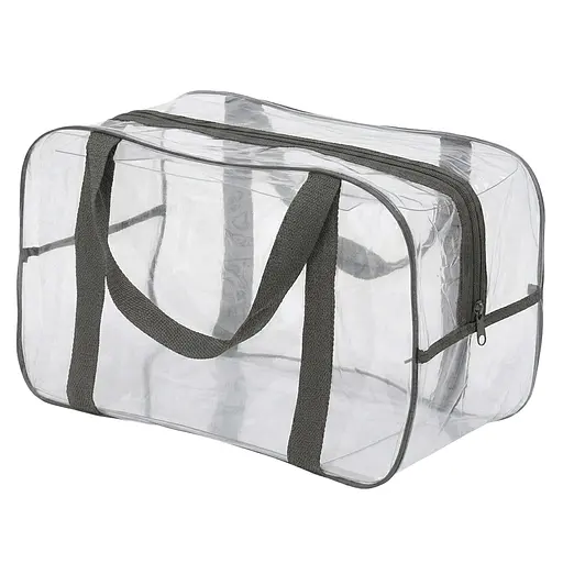 Прозрачная сумка в роддом размер М 40 х 25 х 20 см (серая) - фото 1