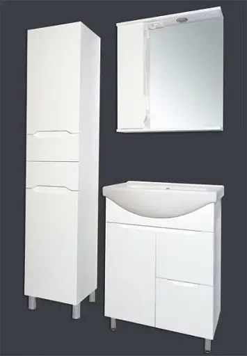 Дзеркало для ванної ПіК Альба Z-1 ліве з шафкою 65 см 30412 - фото 8