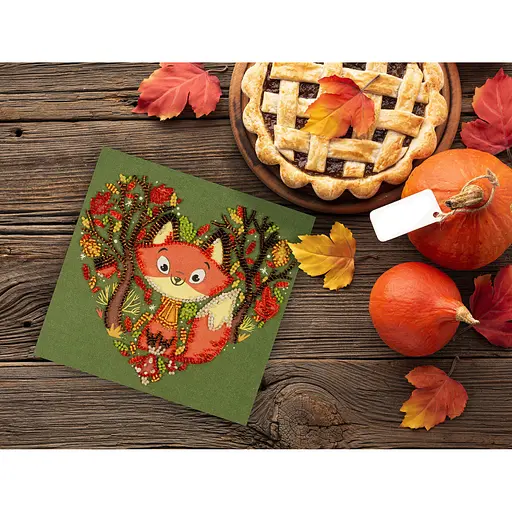 Набір-міні для вишивання бісером "Рудий лисеня" AM-243 15х15 см - фото 2