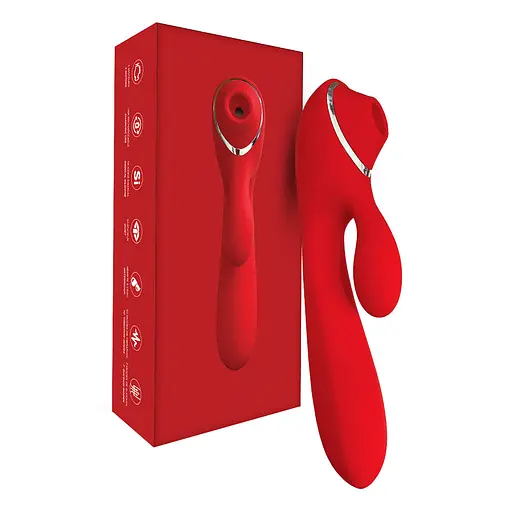 Вібратор-кролик CLARA MORGANE PRO Red Love 19 см (червоний) - фото 3