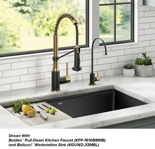 Кран кухонный к фильтру Kraus Purita FF-100ВВМВ Бронза - фото 2