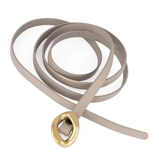 Ремінь вузький шкіряний жіночий мокко HC-1001 (120 см) до сукні - фото 3