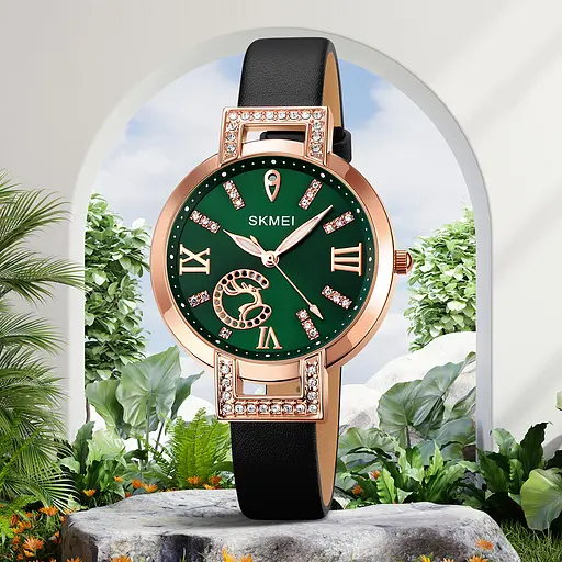 Наручний годинник жіночий 1977GNBK Green-Black Skmei acs0030445 - фото 5