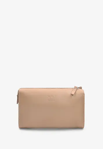 Шкіряний млатч світло-бежевий - фото 3