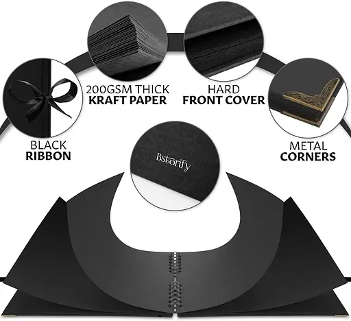 Фотоальбом Scrapbook Bstorify Великий 198 шт. 80 сторінок 28 x 20 см з 174 шт - фото 3