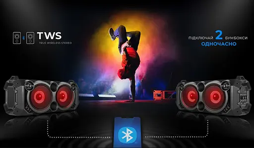 Портативна колонка бумбокс REAL-EL RX751 Boombox 36W Bluetooth TWS, Караоке, RGB, Чорний - фото 10