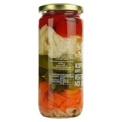 Овощное ассорти The Banka Vegetable Mix Quartet пастеризованное 470 г - фото 2