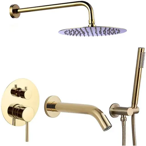 Душова система з виливом VBI Milano gold прихованого монтажу VBI-050110GL, Золотий - фото 1