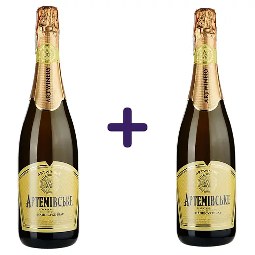 Вино игристое Артемовское белое полусухое 10-13.5% 1.5 л (2 шт. х 0.75 л) - фото 1