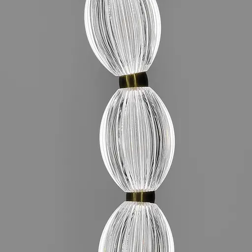 Дуговая Led люстра с 20 прозрачными рельефными шариками в корпусе 140 см Line F | Ст. MJ344-1400L AB+CL - фото 5