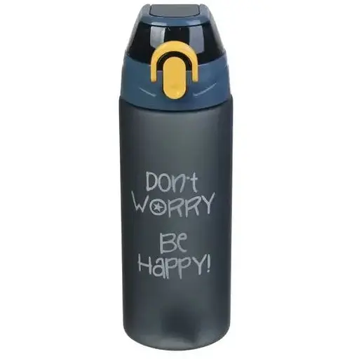 Пляшка для води LaPrida Сірий 600 мл Soft Touch замок на кришці з трубочкою (67-2755)