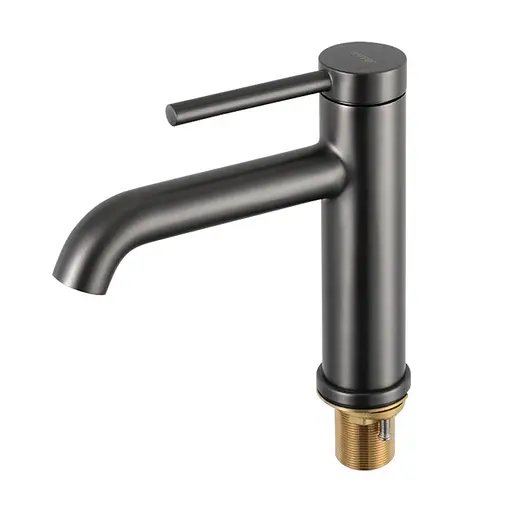 Смеситель для умывальника Gappo G1006-9 серый Gungrey Графитовый хром - фото 1