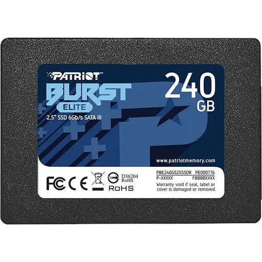 SSD диск Patriot Burst Elite 240GB 2.5" SATAIII TLC (PBE240GS25SSDR)