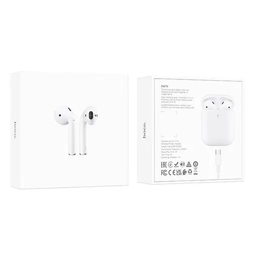 Навушники Hoco EW74 True wireless stereo headset, BT5.4, 30mAh, 350mAh, 4h, white - фото 7