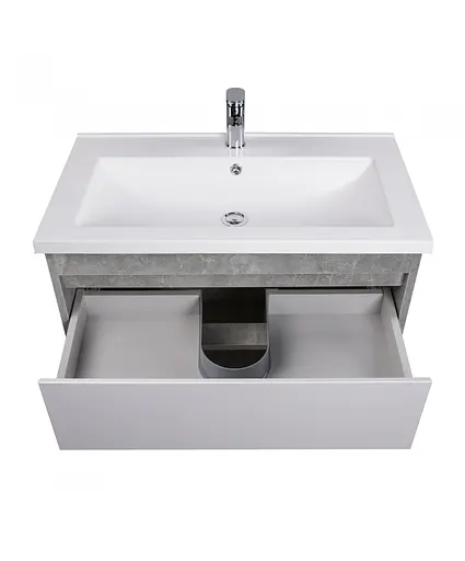 Тумба Мойдодир Oslo 80 Loft з умивальником Cosmo 80 бетон/Білий Сірий - фото 3