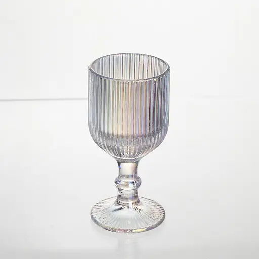 Набір чарок на ніжці 6 штук 50 мл для горілки наливки подарункові чарки скляні фігурні з декоративними вигинами Yiwu HP-19-203 - фото 2