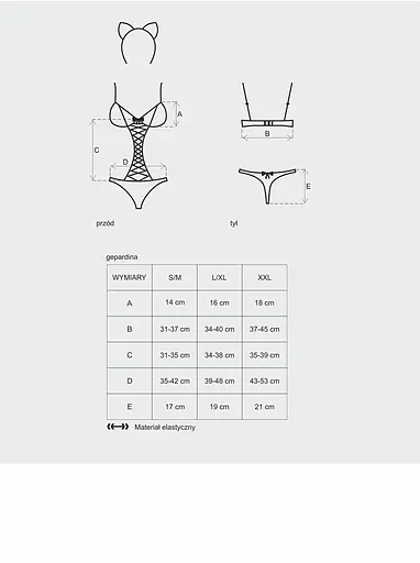 Еротичний костюм Obsessive Gepardina S/M чорний - фото 6