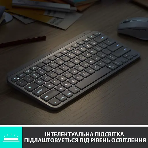 Клавіатура Logitech MX Keys Mini Minimalist Wireless US Pale Grey 920-010499 - фото 4