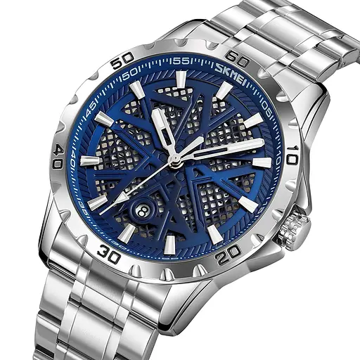 Наручний годинник чоловічий 9337SIBU Silver-Blue Skmei acs0030894 - фото 2