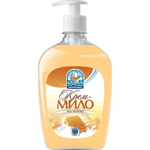 Рідке крем-мило Balu Мед-Молоко флакон з дозатором 500 мл