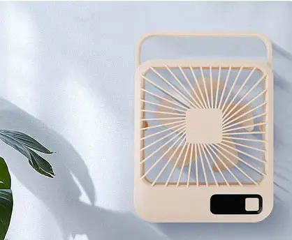 Настольный мини вентилятор аккумуляторный ручной портативный Квадратный Desktop stand fan на аккумуляторе - фото 3