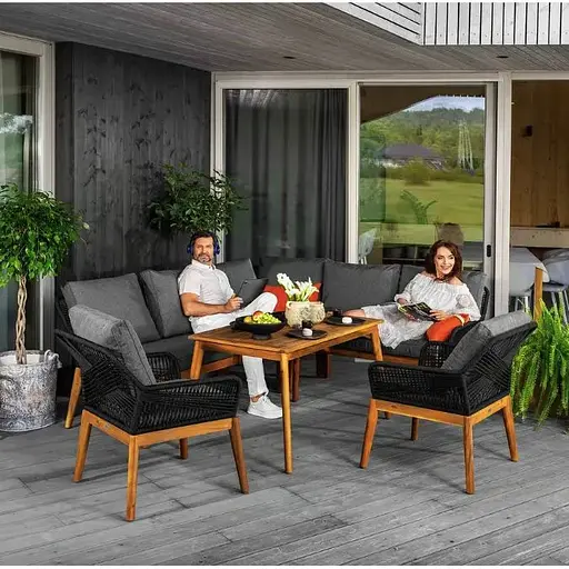 Комплект садовой мебели Di Volio Albenga черный - фото 9