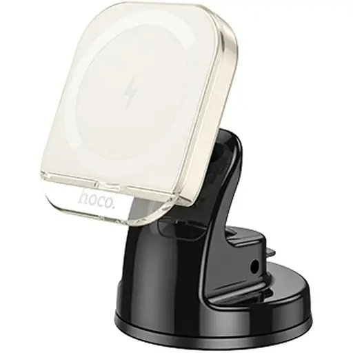 Автодержатель Hoco HW18 магнитный с беспроводной зарядкой 15W белый - фото 1